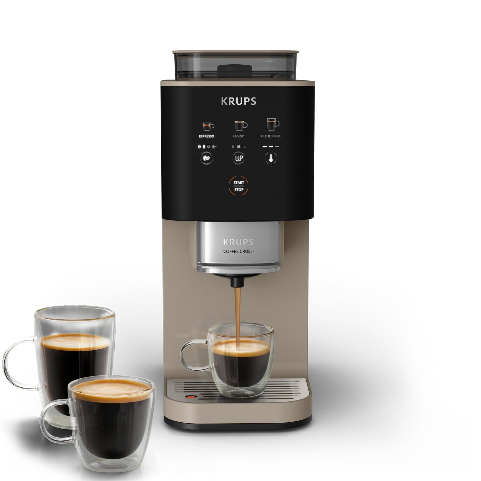 KRUPS Coffee Crush Extra Kaffeevollautomat, Schwarz