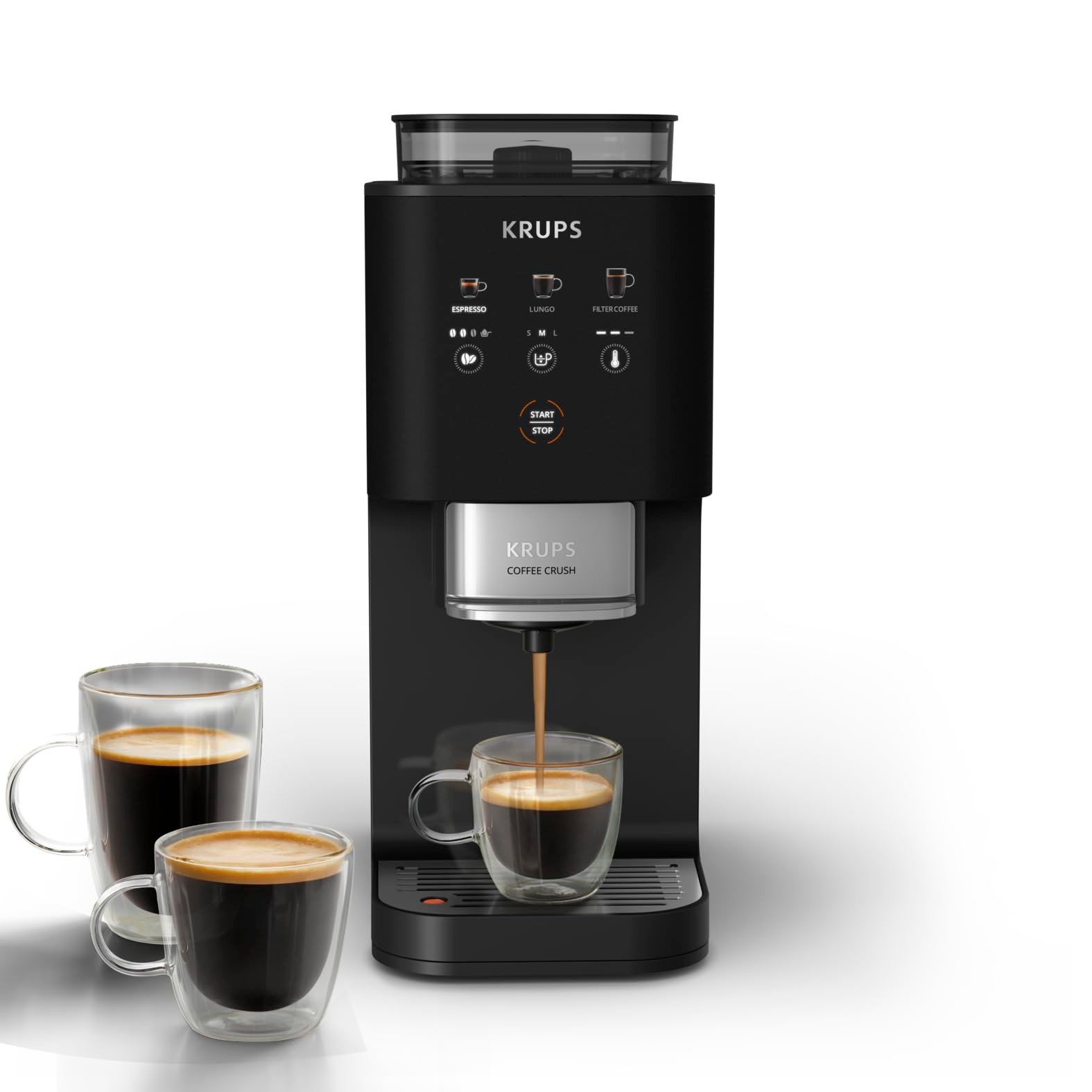 KRUPS Coffee Crush Extra Kaffeevollautomat, Schwarz